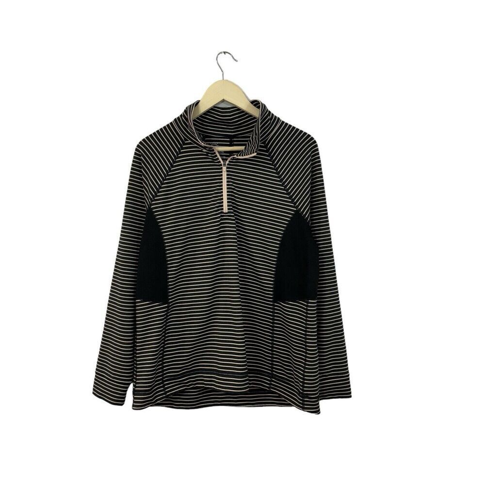 Talbots Large UPF 50+ Protection Top Striped Pullover Long Sleeve Womens